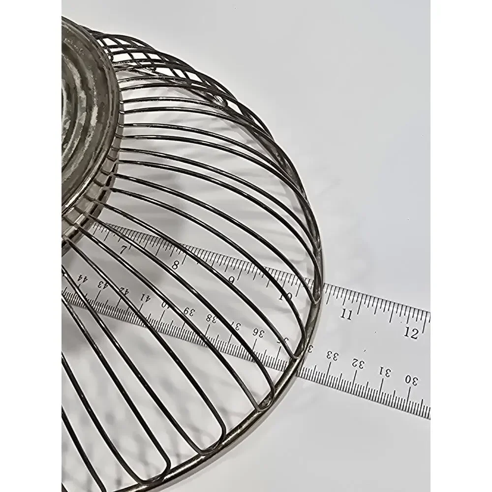 Mid-Century Modern Style Oval Silver Open Loop Wire Fruit Bread Basket Retro MCM
